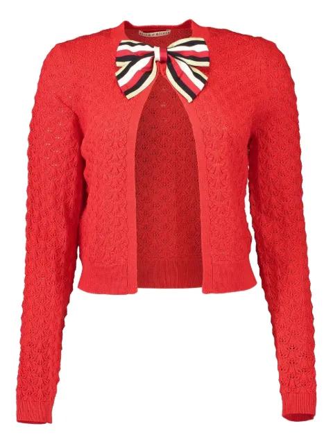 open-front bow-detailing cardigan by ALICE+OLIVIA
