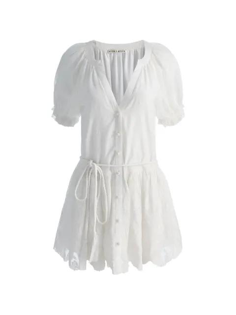 puff-sleeve button-down dress by ALICE+OLIVIA