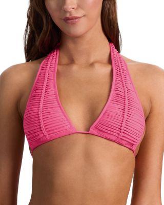 x Alice and Olivia Macrame Halter Bikini Top by ALICE+OLIVIA