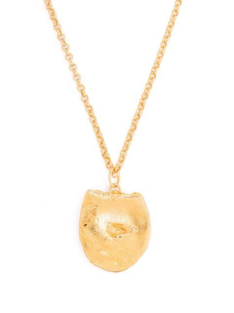 hammered-pendant gold-plated necklace by ALIGHIERI