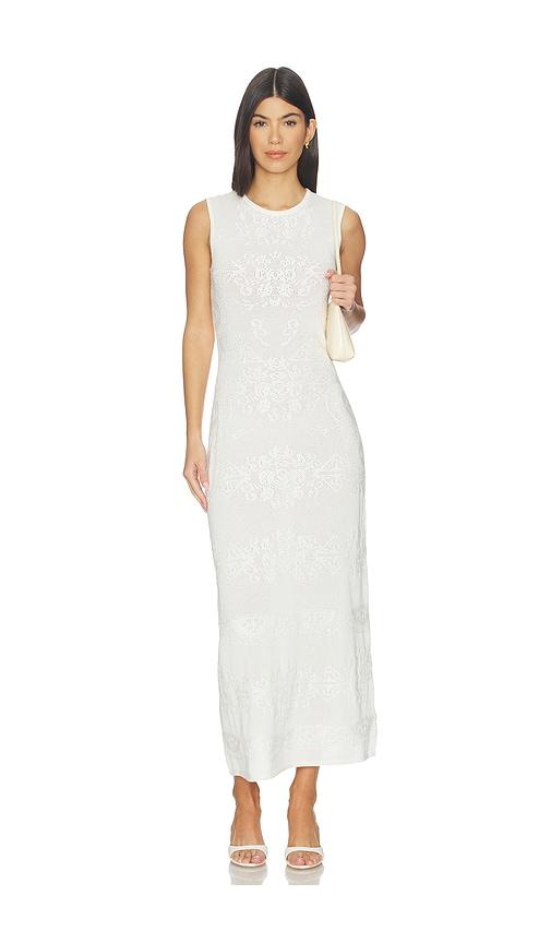 ALIGNE Ashley Crochet Knitted Dress in White by ALIGNE
