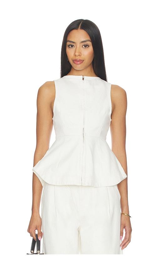 ALIGNE Chlo Denim Top in Cream by ALIGNE