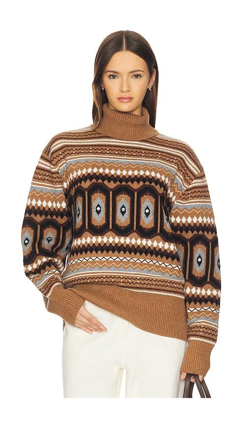 ALIGNE Christine Fairisle Pullover in Brown by ALIGNE