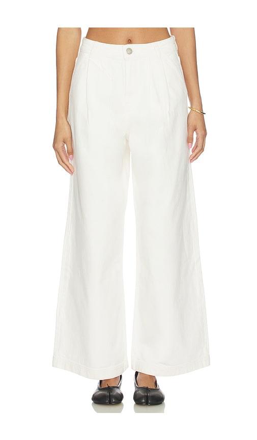 ALIGNE Lainey Wide Leg Denim Jean in Cream by ALIGNE