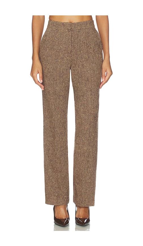 ALIGNE Lena Wool Trouser in Brown by ALIGNE