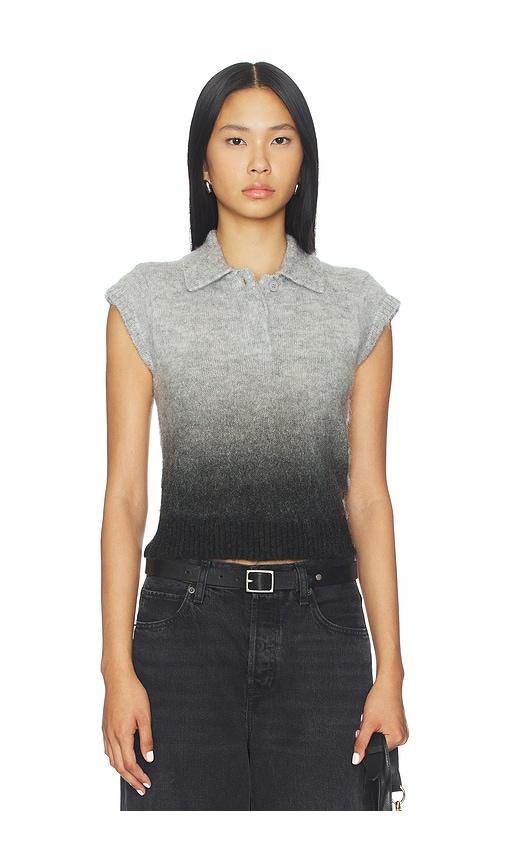 ALIGNE Lexi Knitted Polo Top in Grey by ALIGNE
