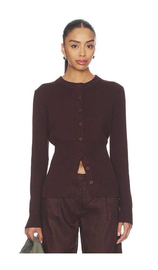 ALIGNE Ruby Knitted Cardigan in Chocolate by ALIGNE