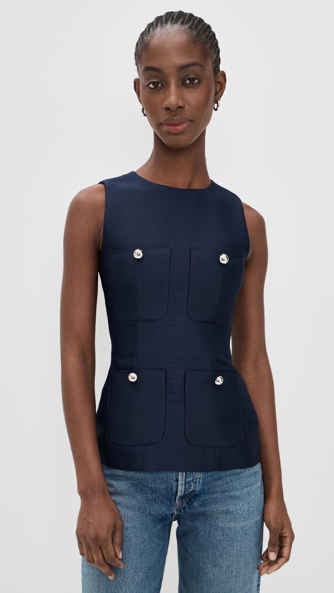 Alma Satin Pocket Top by ALIGNE