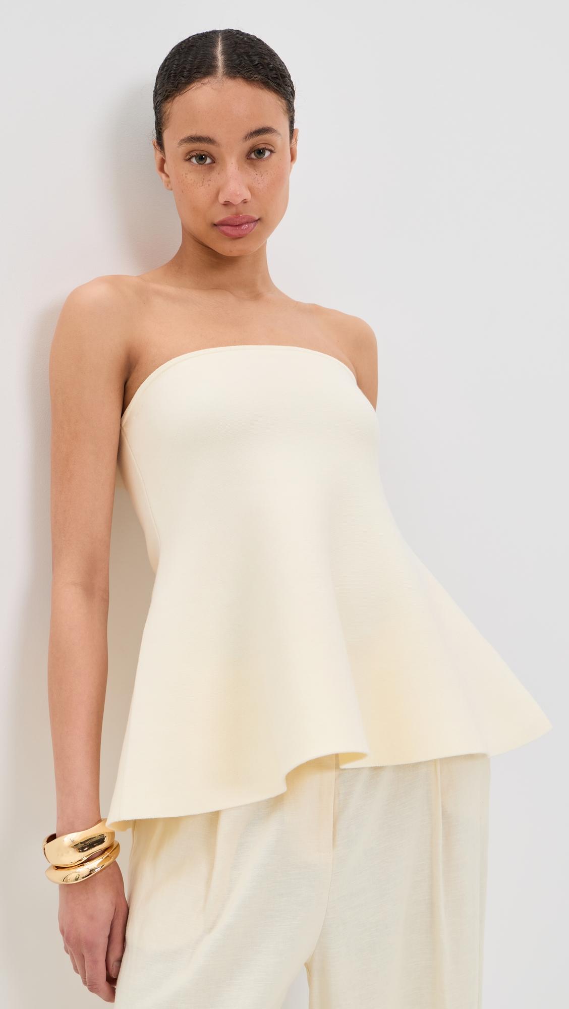 Amy Knitted Bandeau Peplem Top by ALIGNE