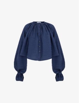 Holla blouson-sleeved organic-cotton blouse by ALIGNE