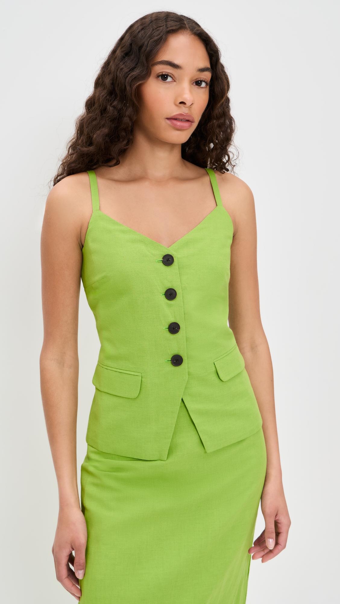 Linen Waistcoat Top by ALIGNE