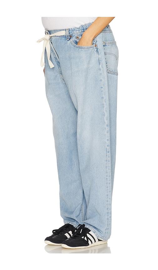 aligrace Vintage Drawstring Maternity Jeans in Blue by ALIGRACE