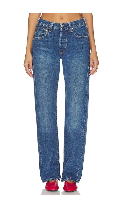 aligrace Vintage Relaxed Split Jeans in Blue by ALIGRACE