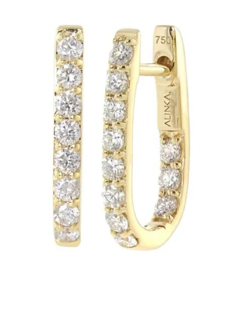 18K gold diamond-pavé hoop earring by ALINKA