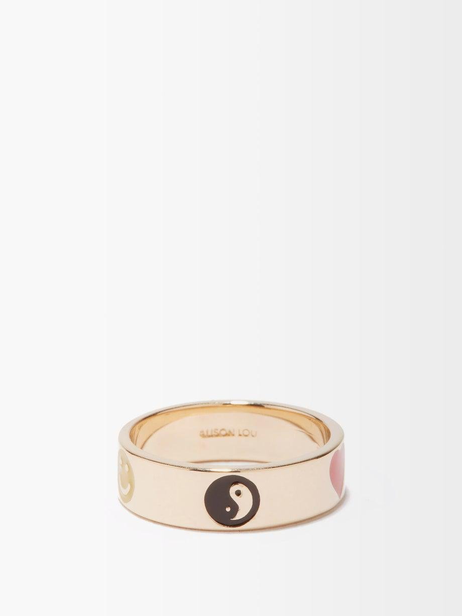 Right On enamel & 14kt gold ring by ALISON LOU