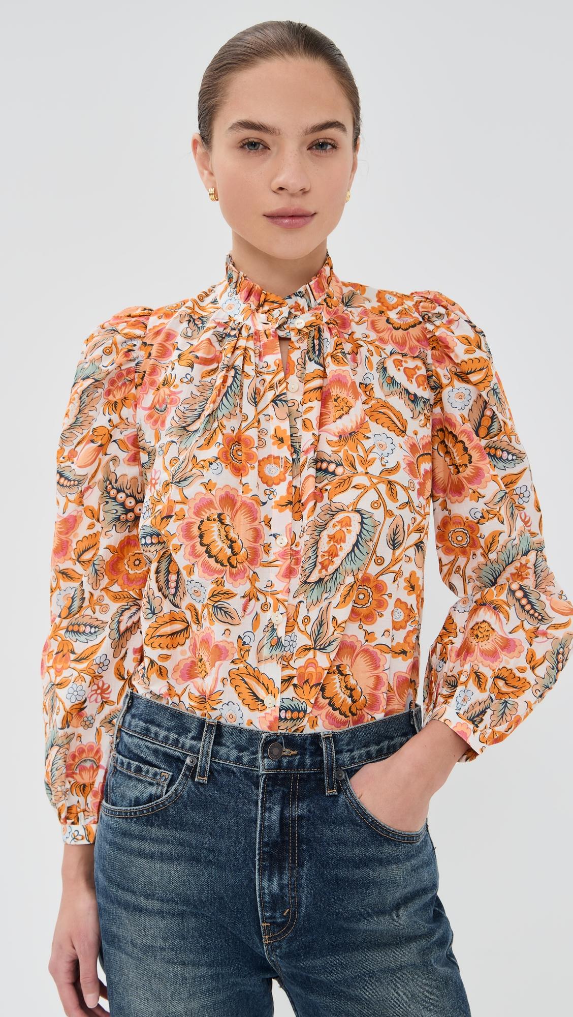 Annabel Topaz Flower Shirt by ALIX OF BOHEMIA