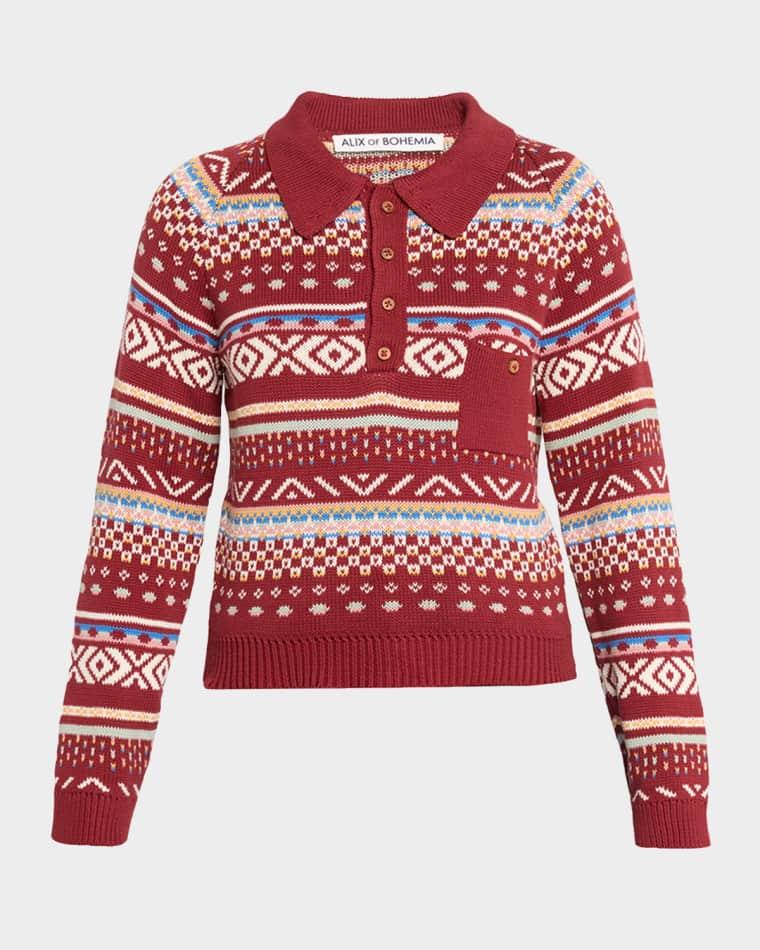 Liza Fairisle Raglan Sweater by ALIX OF BOHEMIA