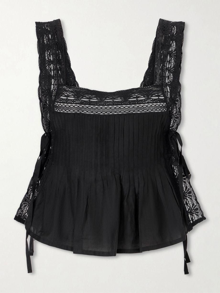 Mia Sky Prima cotton and silk-blend lace-trimmed tank top by ALIX OF BOHEMIA