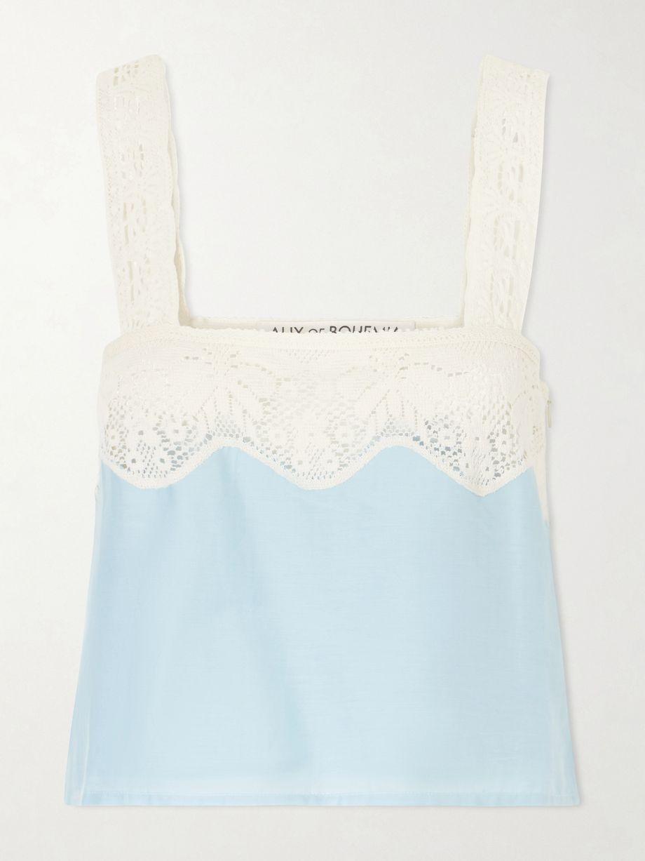 Mia Sky Prima cotton and silk-blend lace-trimmed tank top by ALIX OF BOHEMIA