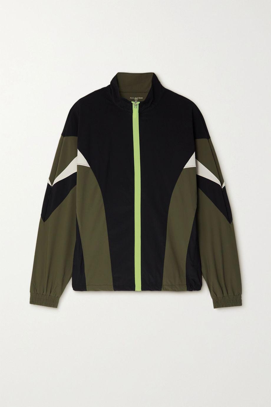 Color-block paneled jersey track jacket by ALL ACCESS