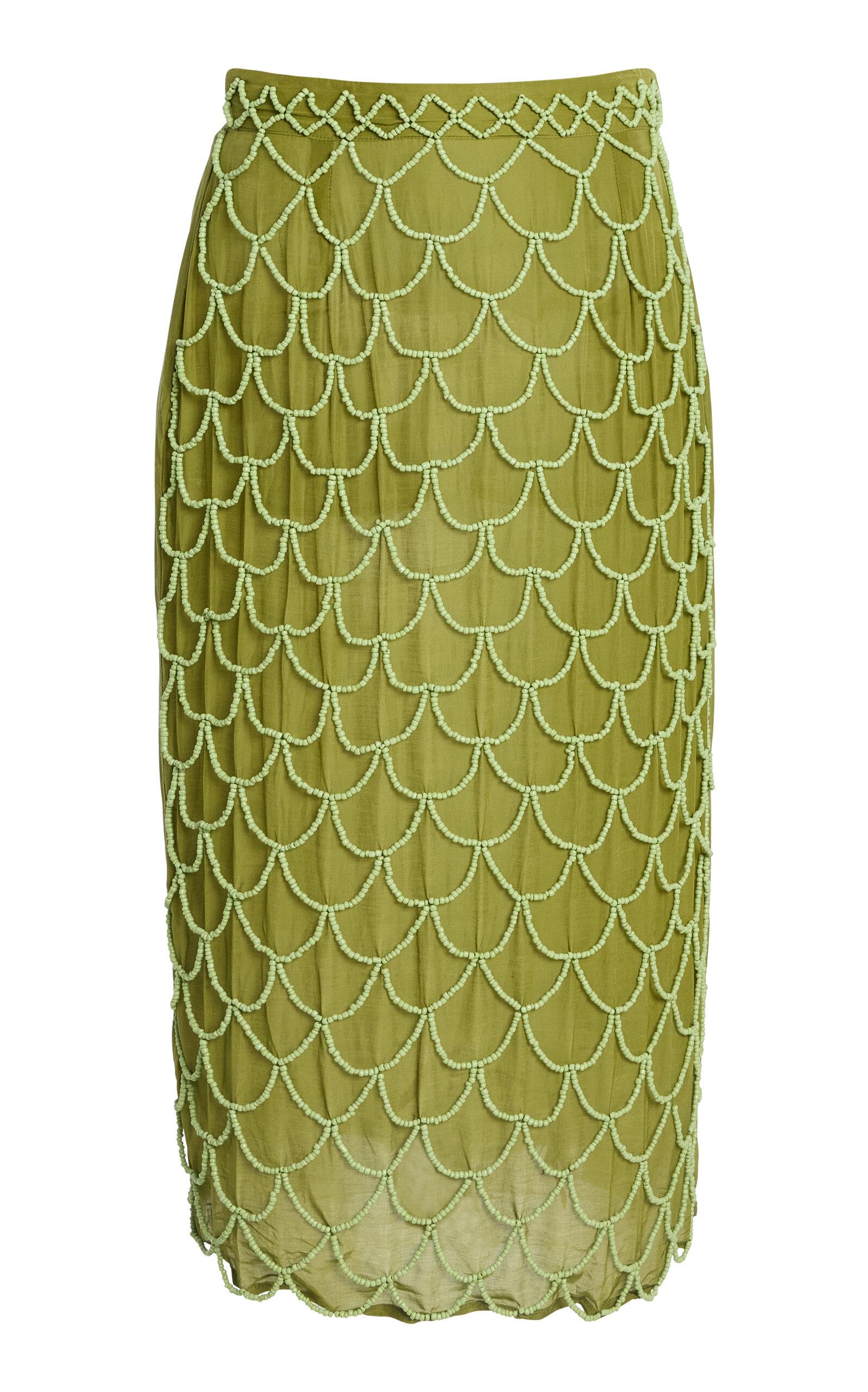 All That Remains Exclusive La Isla Mika Fringed Beaded Cotton Midi Skirt - Moda Operandi by ALL THAT REMAINS
