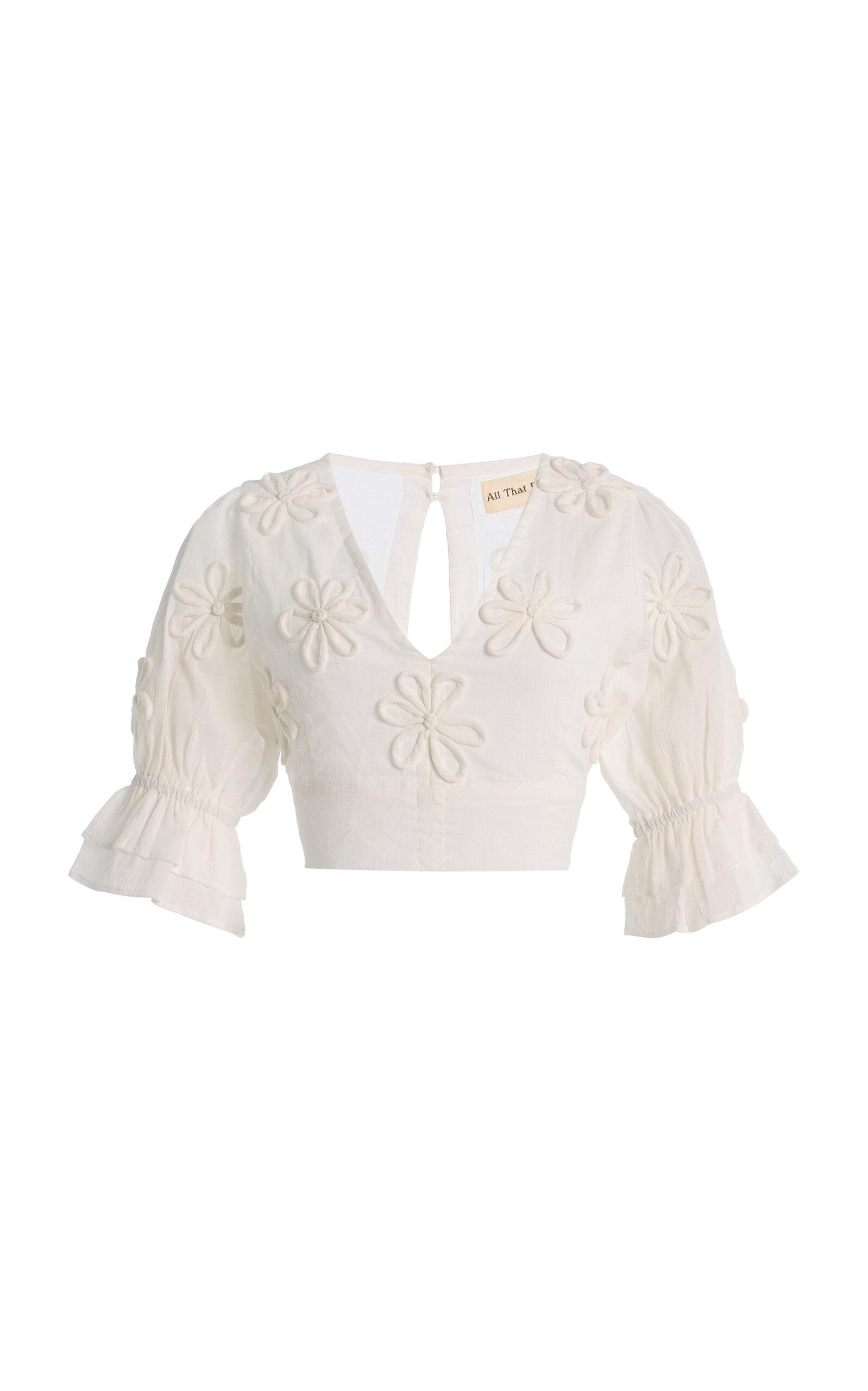 All That Remains Fleur Floral-Appliquéd Cotton-Silk Top - Moda Operandi by ALL THAT REMAINS
