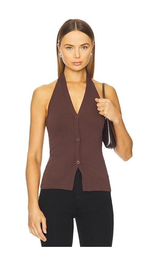 ALL THE WAYS Alba Top in Brown by ALL THE WAYS