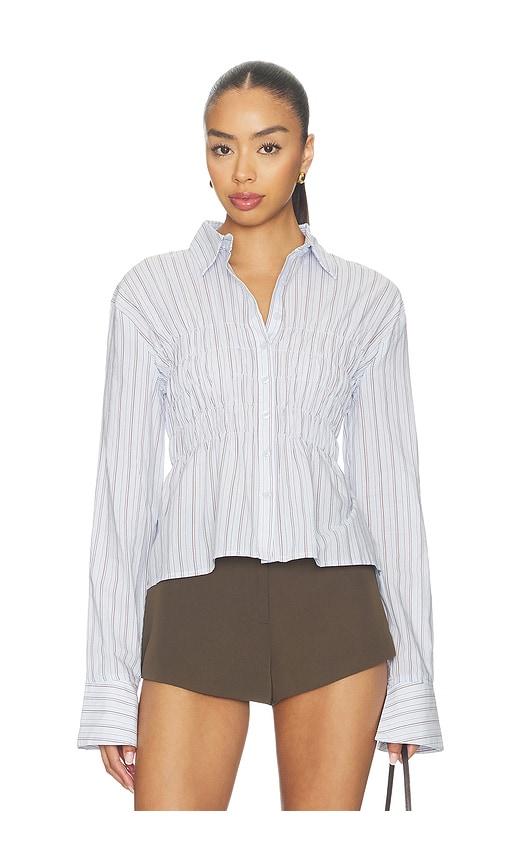 ALL THE WAYS Annie Button Up Top in Baby Blue by ALL THE WAYS