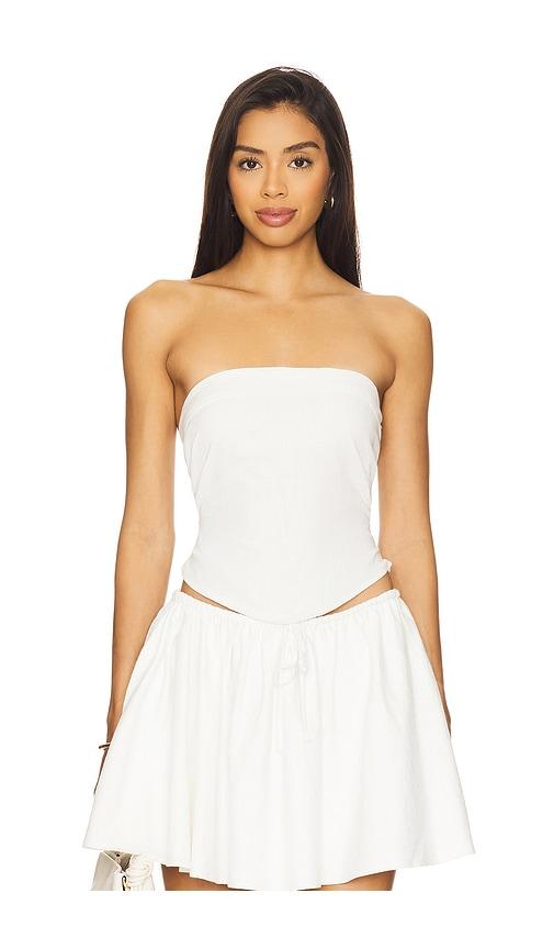 ALL THE WAYS Cici Strapless Top in White by ALL THE WAYS