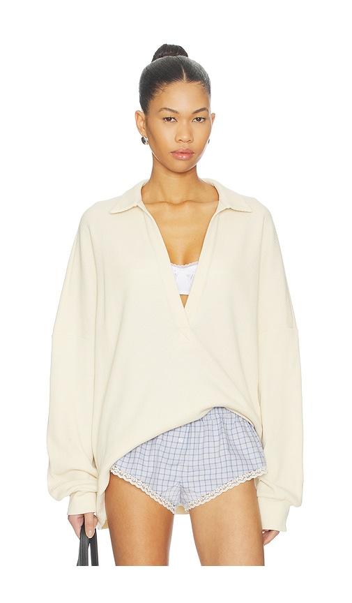 ALL THE WAYS Deanna Deep V Top in Cream by ALL THE WAYS