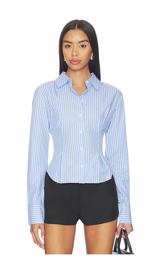 ALL THE WAYS Ellie Button Up Top in Baby Blue by ALL THE WAYS