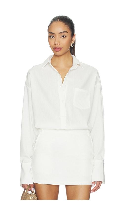 ALL THE WAYS Greta Button Up Top in White by ALL THE WAYS