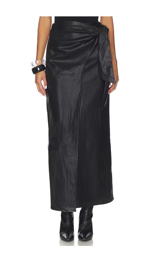 ALL THE WAYS Kassidy Faux Leather Skirt in Black by ALL THE WAYS