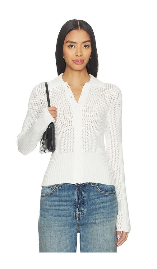 ALL THE WAYS Kelly Button Up Sweater in White by ALL THE WAYS