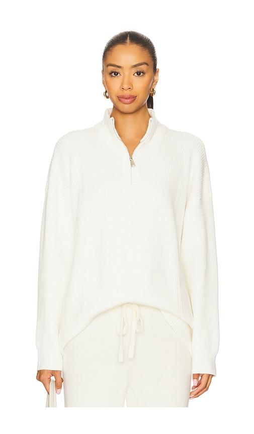 ALL THE WAYS Melanie Quarter Zip Sweater in Ivory by ALL THE WAYS