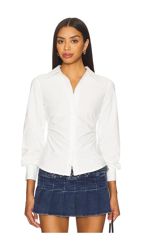 ALL THE WAYS Millie Button Up Top in White by ALL THE WAYS
