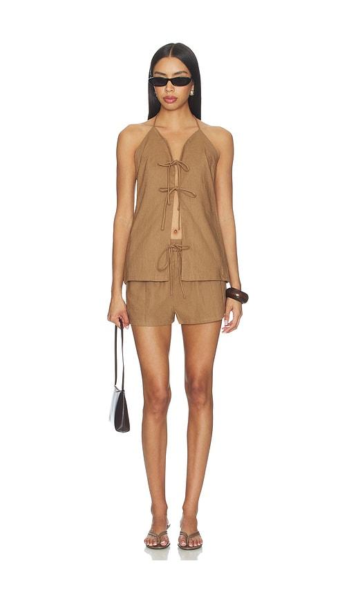 ALL THE WAYS Naomi Short Set in Tan by ALL THE WAYS