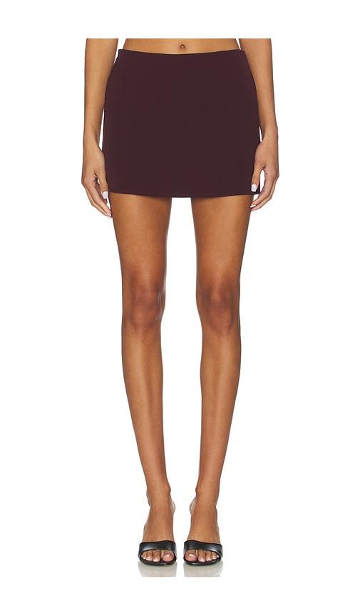 ALL THE WAYS Sable Mini Skirt in Burgundy by ALL THE WAYS