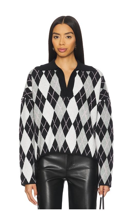 ALL THE WAYS Sara Argyle Sweater in Black by ALL THE WAYS