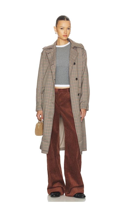 ALL THE WAYS Starling Trench Coat in Brown Plaid in Brown by ALL THE WAYS
