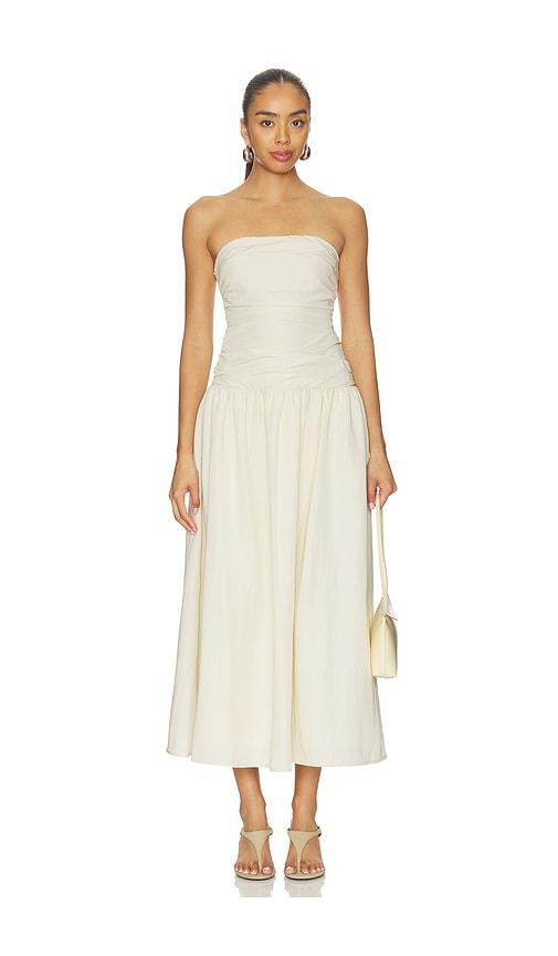 ALL THE WAYS Valery Strapless Maxi Dress in Ivory by ALL THE WAYS
