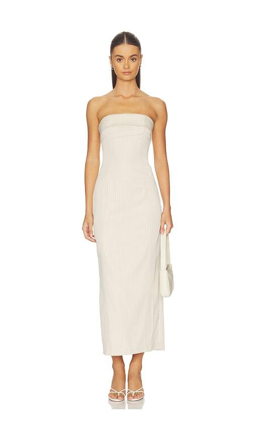 ALL THE WAYS Zyaire Strapless Maxi Dress in Neutral by ALL THE WAYS