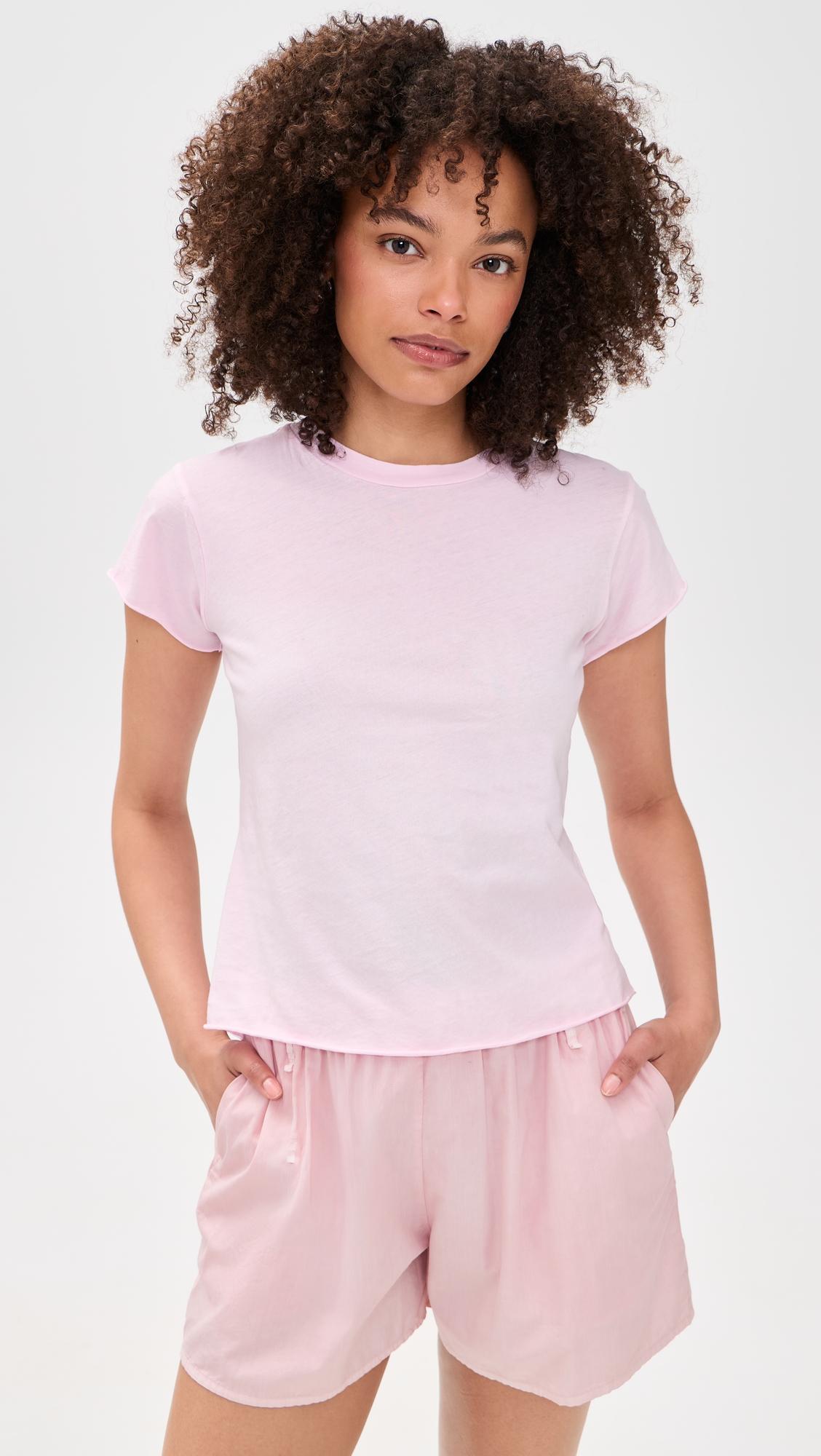 Rose Raw Hem Tee by ALL THREE