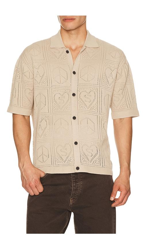 ALLSAINTS Arktx Short Sleeve Cardigan in Brown by ALLSAINTS