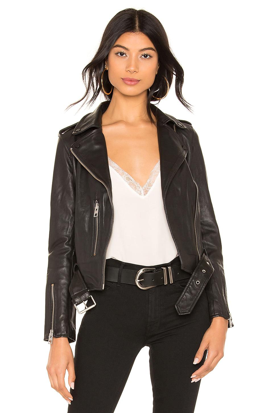ALLSAINTS Balfern Leather Biker Jacket in Black by ALLSAINTS
