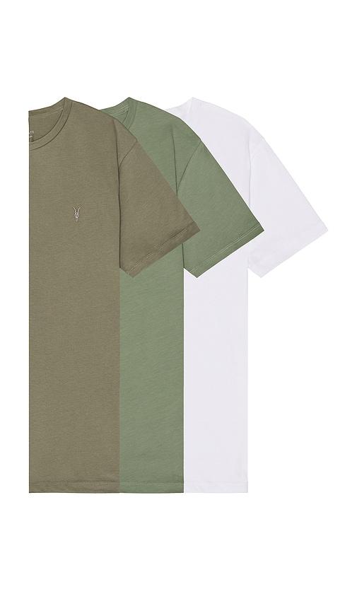 ALLSAINTS Brace Crew Shirt 3 Pack in Olive,White by ALLSAINTS