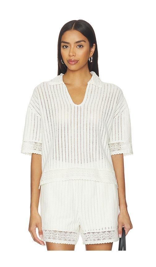 ALLSAINTS Elma Crochet Top in White by ALLSAINTS