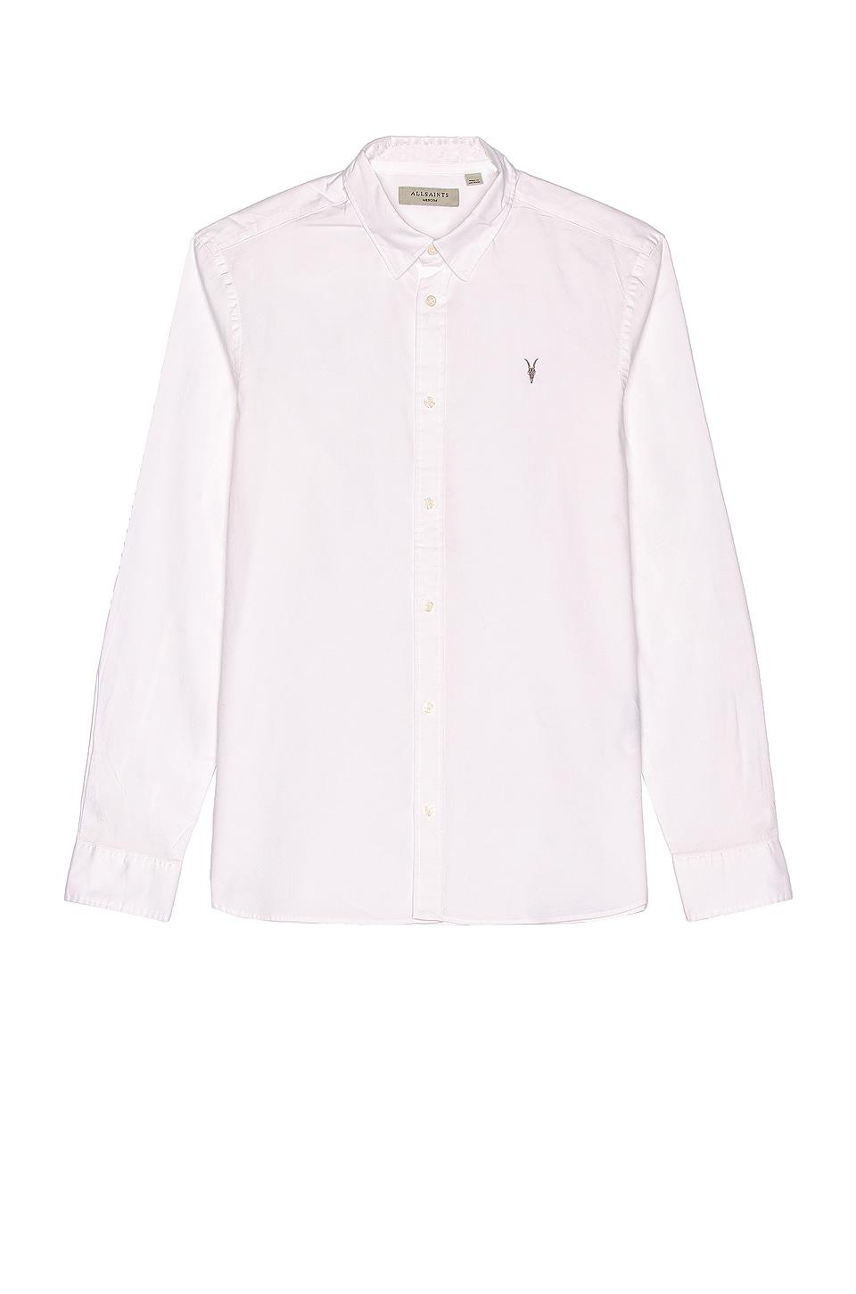 ALLSAINTS Hawthorne LS Shirt in White by ALLSAINTS