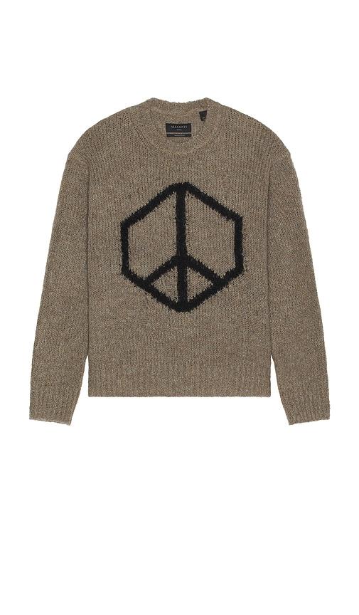 ALLSAINTS Message Crew Neck Sweater in Grey by ALLSAINTS