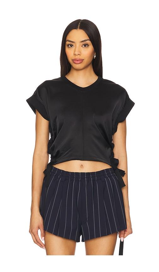 ALLSAINTS Mira Satin Tee in Black by ALLSAINTS
